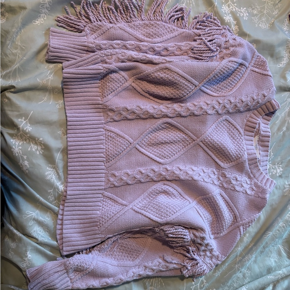 SO Women's Lavender Cable Knit Sweater